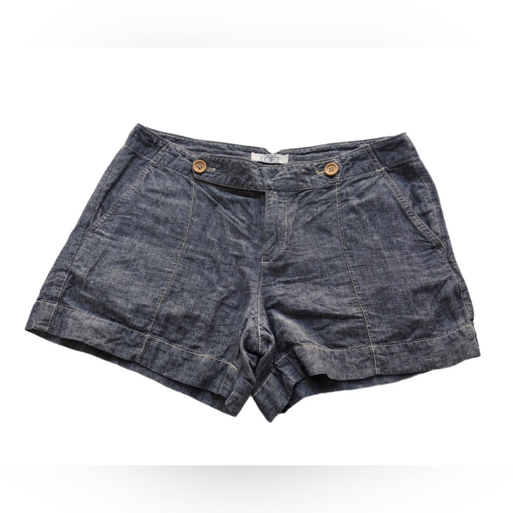 LOFT Gray linen blend shorts women sz 2